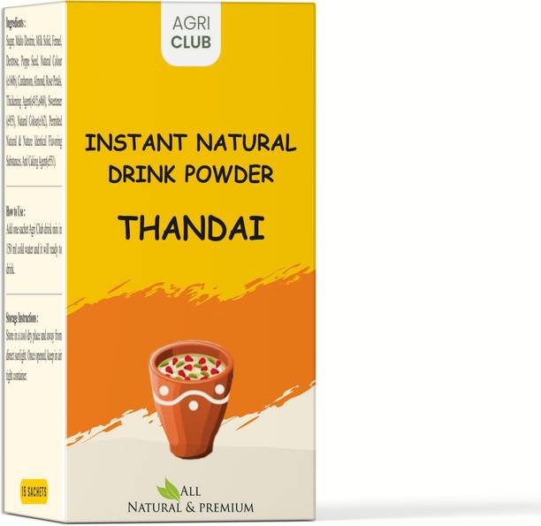 AGRI CLUB Instant Thandai Drink Powder 15 Sachets (each 15 gm) Nutrition Drink