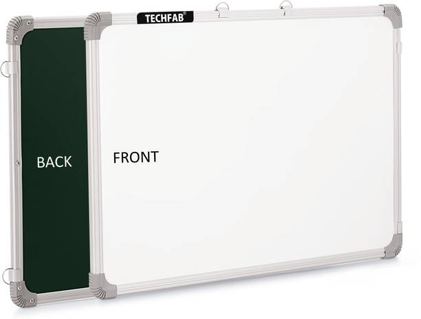 Techfab Non Magnetic Whiteboard 2X3 ft. One Side White Marker and Back Side Chalk Board Surface White, Green board
