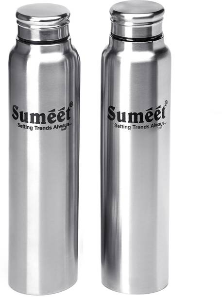 Sumeet Slim Stainless Steel Leak-Proof Water Bottle / Fridge Bottle - 550ml - Pack of 2 550 ml