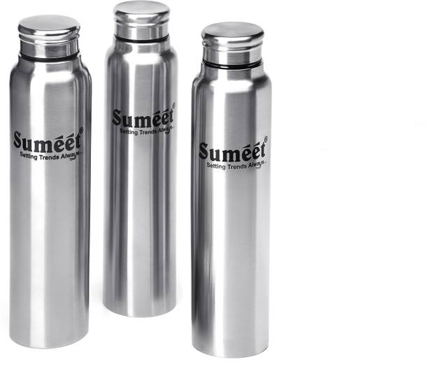 Sumeet Slim Stainless Steel Leak-Proof Water Bottle / Fridge Bottle - 550ml - Pack of 3 550 ml Bottle