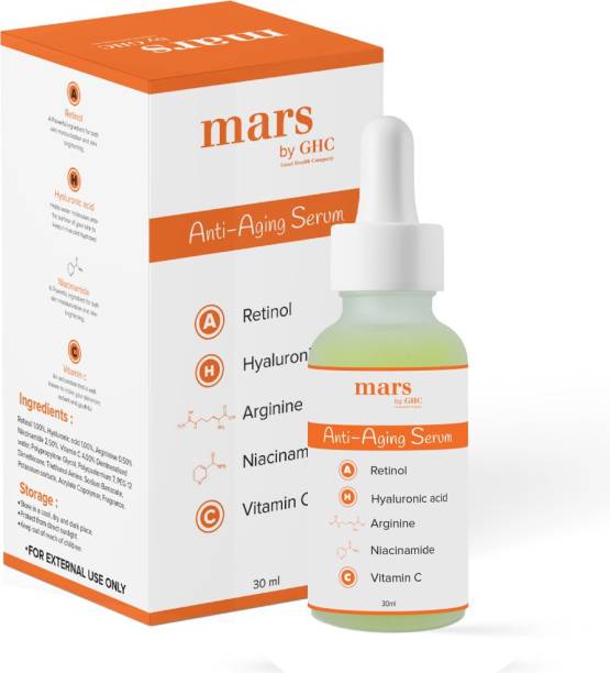 mars by GHC Anti Ageing Face Serum| Niacinamide, Retinol, Vitamin E, C, Collagen Booster