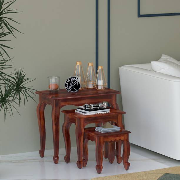 Vishwakarma Antique Jodhpuri Handcrafted Solid Wood Nesting Table