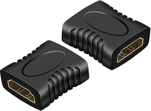 De-Ultimate Black Set of 2 Pcs Hdmi Extender Female to Female Coupler Adapter for Hdtv Phone Converter