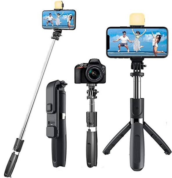 NAFA Portable Selfie Stick Tripod with Flash Light & Wireless Bluetooth Remote Tripod