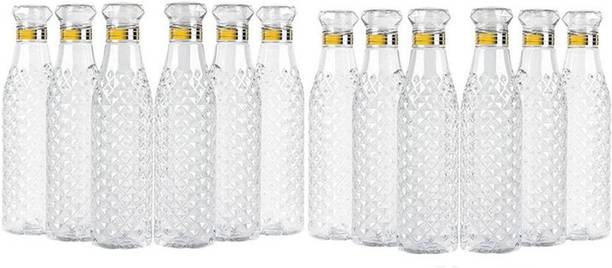 Somkala Presents Pack of 12 Diamond Cut Clear Leakproof Water Bottle 1000 ml Bottle