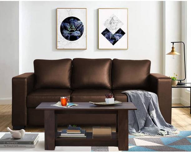 Brickwud Jardin Sofa Set (Brown) Leatherette 3 Seater  Sofa