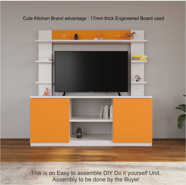 CuteKitchen Cutekitchen CK ET 672 Orange Slumber bee Engineered Wood TV Entertainment Unit