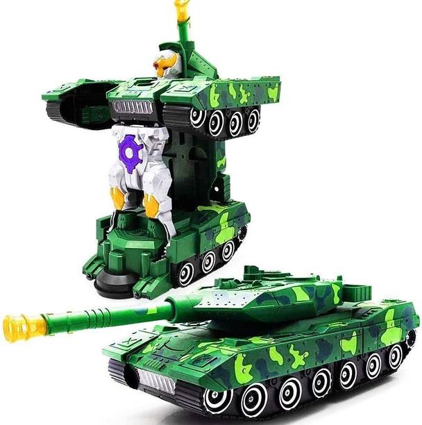 HEZKOL Military Fighter Automatic Deformation Tank to Robot 2 in 1 Toy