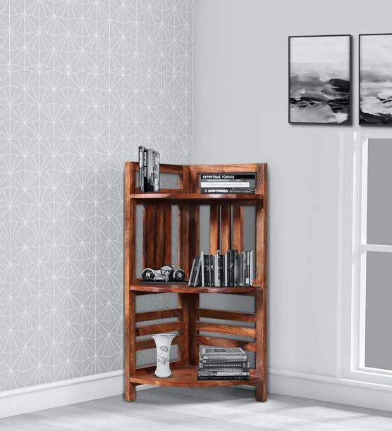 TANWAR HANDICRAFT solid wood corner shelf Solid Wood Open Book Shelf