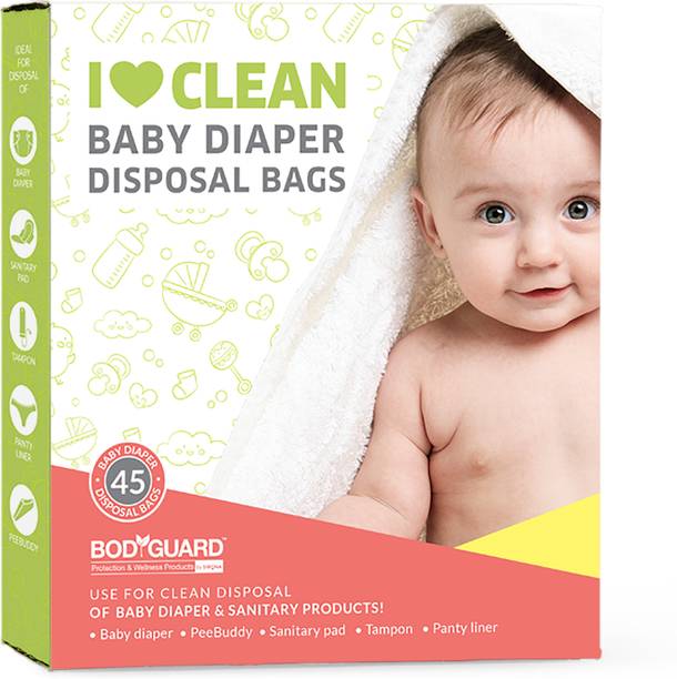 BodyGuard Baby Diaper Disposable Bag - 45 Bags | Oxo Biodegradable & Leak-Proof Bags Disposal Bag