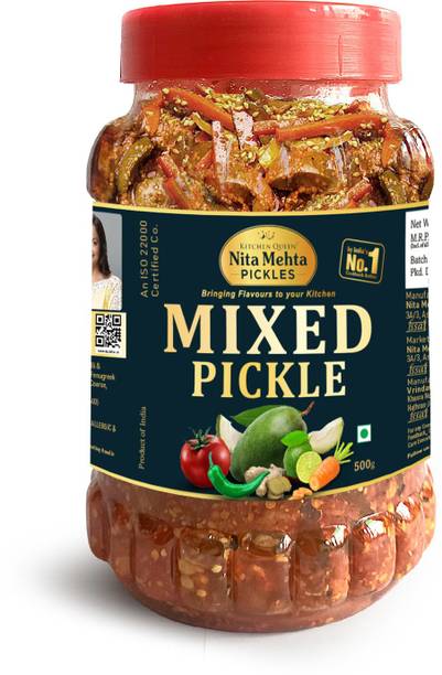 KITCHEN QUEEN NITA MEHTA Mixed Pickle | Made with Organic & Pure Mixed Vegetables and Oil | Pickle Mixed Pickle