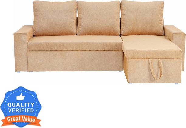 Sofame Rio 3 Seater Double Solid Wood, Metal Pull Out Sofa Cum Bed