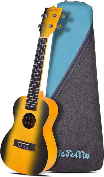 Medellin Medellin 23" Concert yellow burst Ukulele with Travel Bag Concert Ukulele