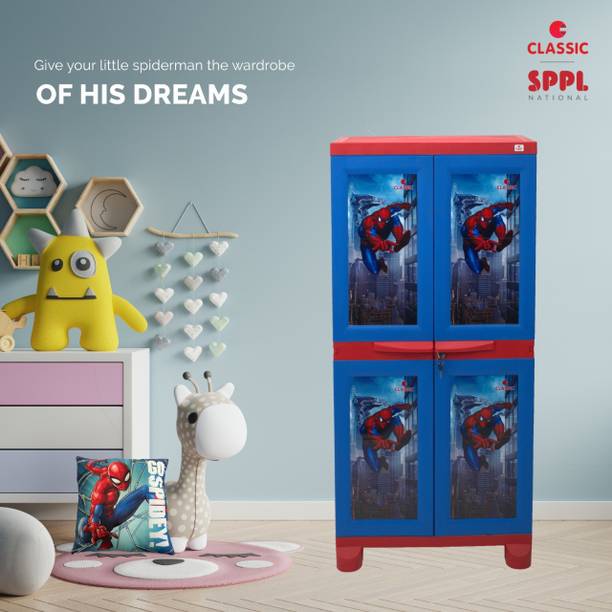 Classic Furniture Liberty 4ft- Spiderman Red - Blue Plastic 2 Door Wardrobe