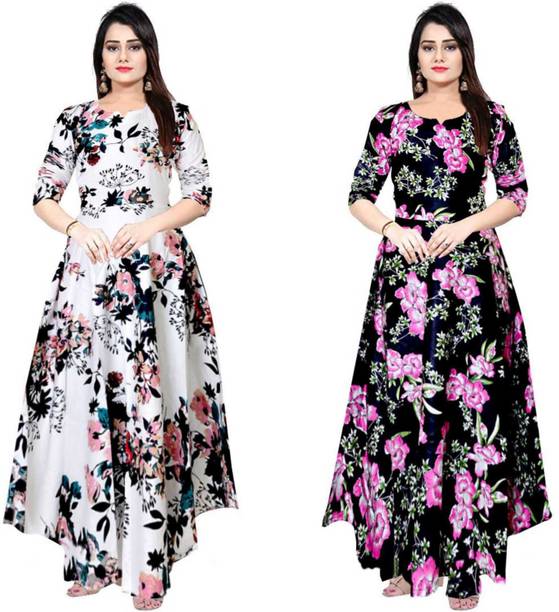 Sarthak Creation Women Maxi Multicolor Full Length Dress