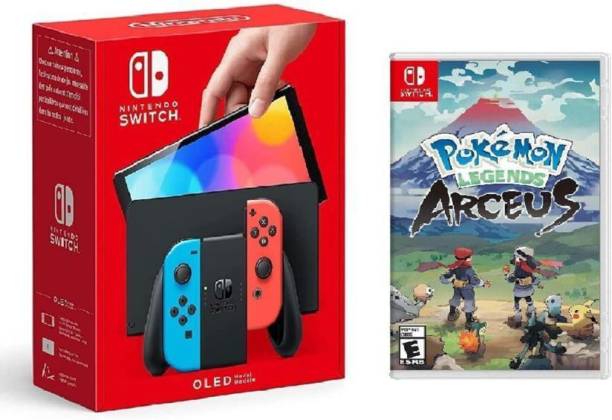 NINTENDO Switch OLED Console with Neon Blue Neon Red Jo...