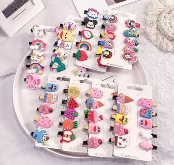 rituraj fashions 80 pcs Mermaid ice cream Unicorn Multicolor Hair Clips set For Kids Baby Girl Hair Clip