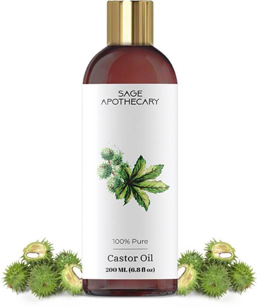 Sage Apothecary Castor Oil For Dry Scalp and Healthy Skin|For Skin, Hair|All Skin Types|200 ML Hair Oil
