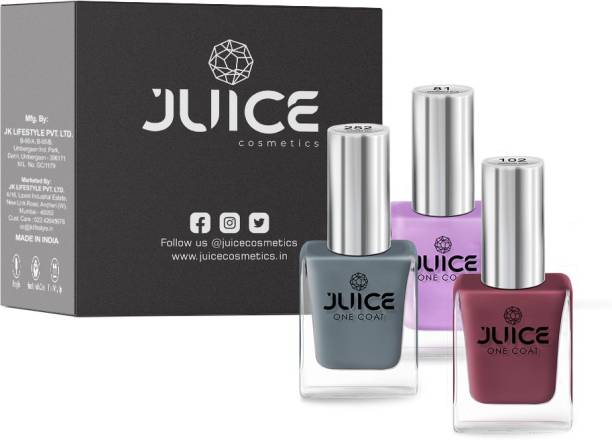 Juice Nail Paint Combo Periwinkle Blue, Dusty Coral, Thunder Sky