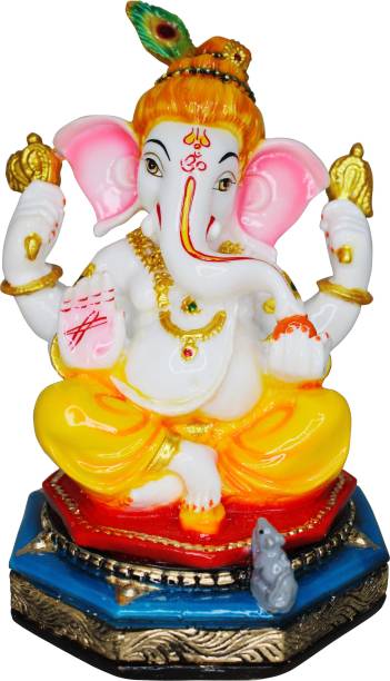 Om ssvmb9 Ganesh Ji Statue Ganesh Idol For Home Decor Ganesh Murti For Home Marble 7 In Decorative Showpiece  -  18 cm