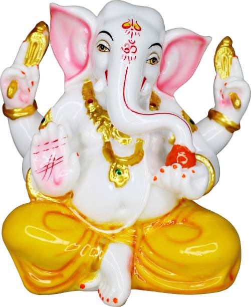 Om ssvmb9 Ganesh Ji Statue Ganesh Idol For Home Decor Ganesh Murti For Home Marble 5.5 In Decorative Showpiece  -  14 cm