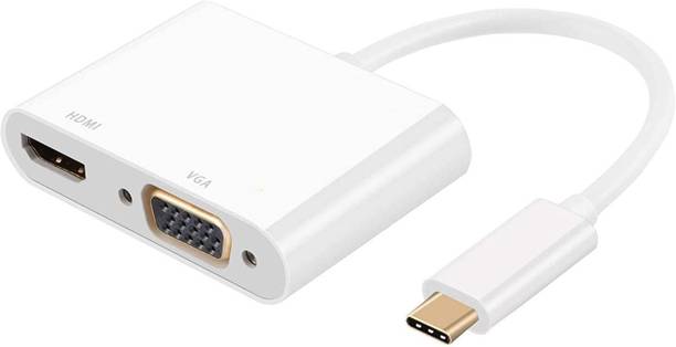 kipek  TV-out Cable USB 3.1 Type C to HDMI / VGA Adapter, Male to Female 2 in 1 Sync-Display