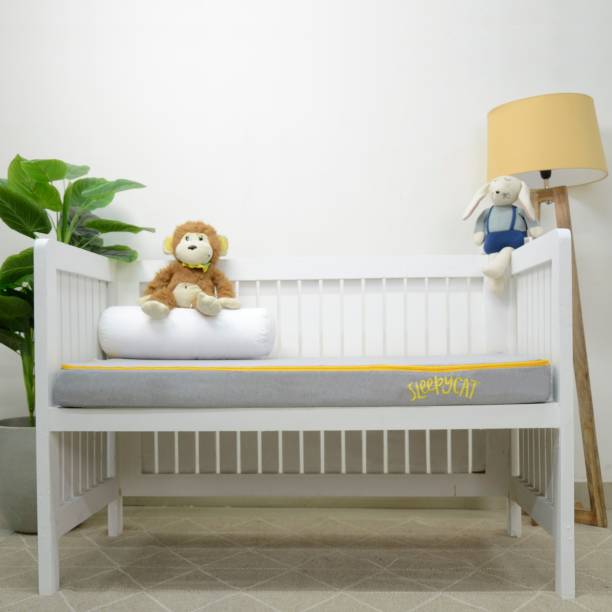 SleepyCat Baby Crib Supportive 4 inch Single High Density (HD) Foam Mattress