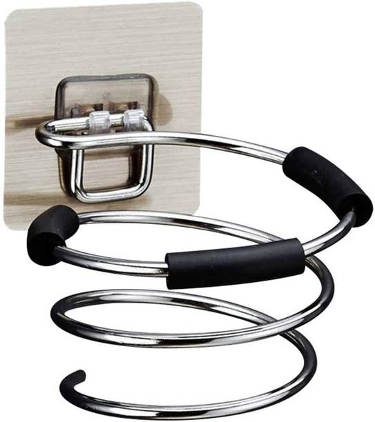 DHRUSIMI Hair Dryer Stand Silver Wall Mounted Dryer Holder
