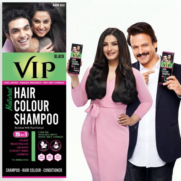 VIP Hair Colour Shampoo, 400ml , Black