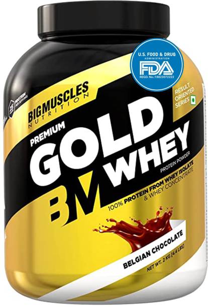 BIGMUSCLES NUTRITION Premium Gold Whey | 25g Protein Per Serving, 0g Sugar,5.5g BCAA Whey Protein