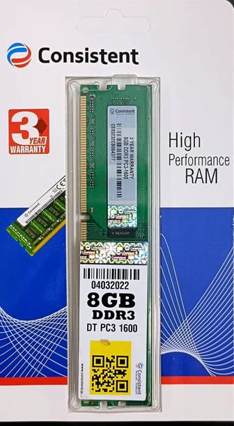 Consistent 1600 DDR3 8 GB (Single Channel) PC (8GB DDR3 PC3-1600)