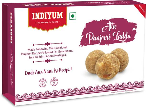 Indiyum Indian Sweets Mithai Laddu Atta Panjeeri Box
