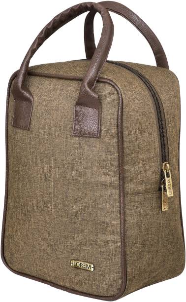 LOREM Khakhi Premium Quality Stylish Office Use Tiffin Bag For Men, Women & Kids Waterproof Lunch Bag