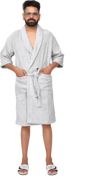 TRIDENT Grey Medium Bath Robe