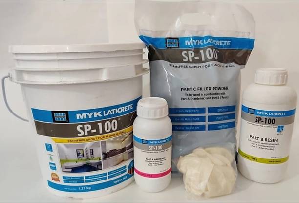 एम वाई के लातीक्रेट SP-100 Stain free Epoxy Grout For Floor & Wall ( 22 Midnight Black ) 5kg ( Hardener : 350g Resin : 900g & Filler 3.75g) क्रैक फिलर