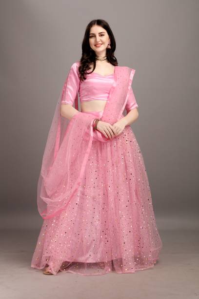 Webric Embellished, Self Design Semi Stitched Lehenga Choli - Image 2