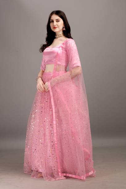 Webric Embellished, Self Design Semi Stitched Lehenga Choli - Image 3