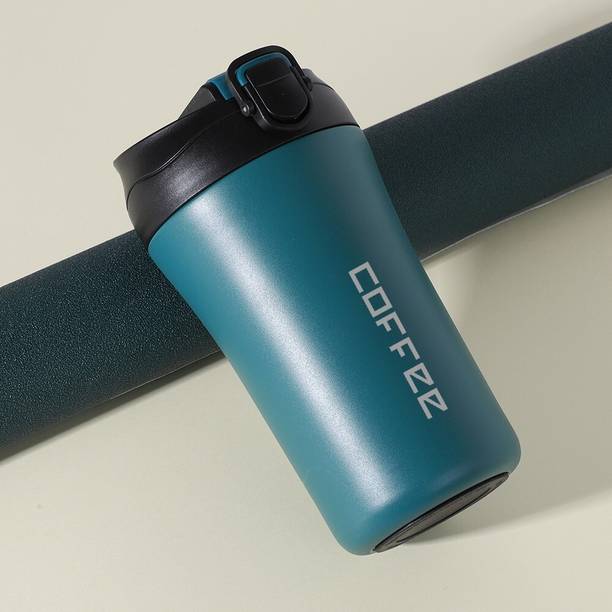 भागुजी 400ml Leak Proof Coffee Tumbler With Dual Drink Facility Sip And Straw Lid 304 स्टेनलेस स्टील मग