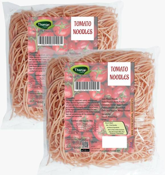 THANJAI NATURAL Tomato Noodles 180g X 2 (360g) of Natural Processed Noodles No Maida & No MSG| Instant Noodles