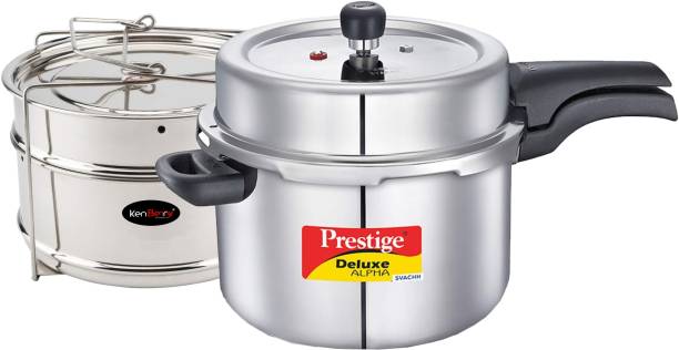 Prestige Svachh Deluxe Alpha 8 L Cooker with Suitable KenBerry SS Cooker Separator 8 L Induction Bottom Pressure Cooker