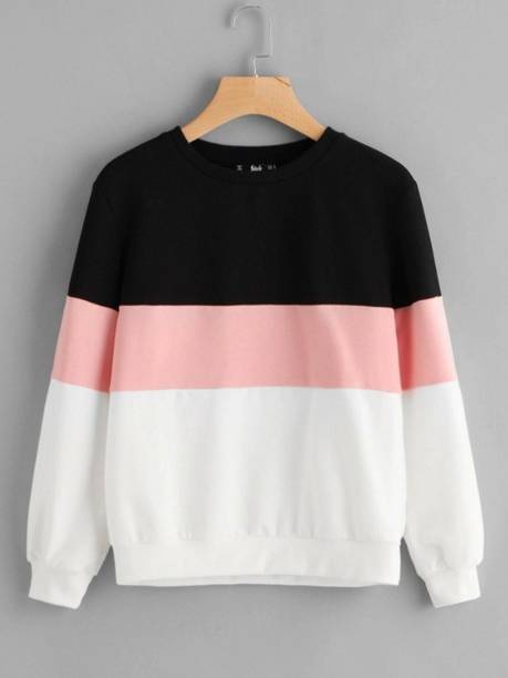 Women Colorblock Round Neck Cotton Blend Maroon, Black T-Shirt