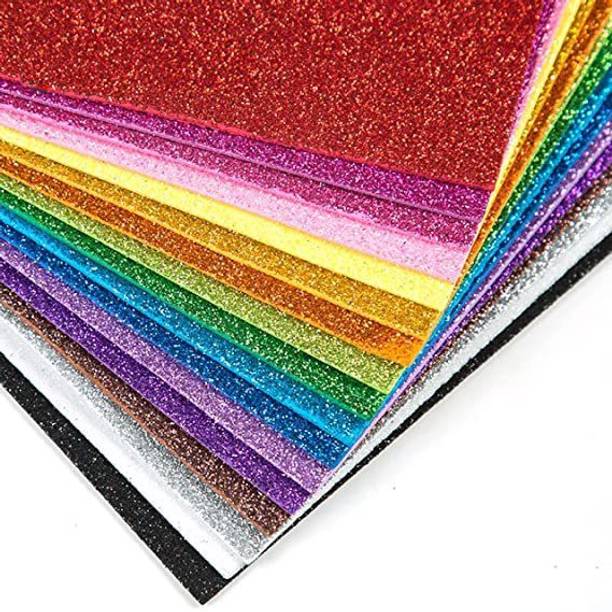 DAKSH A4 Glitter Foam Sheet Sparkles 2 mm Thick 10 Different Color 33 cm Acrylic Sheet