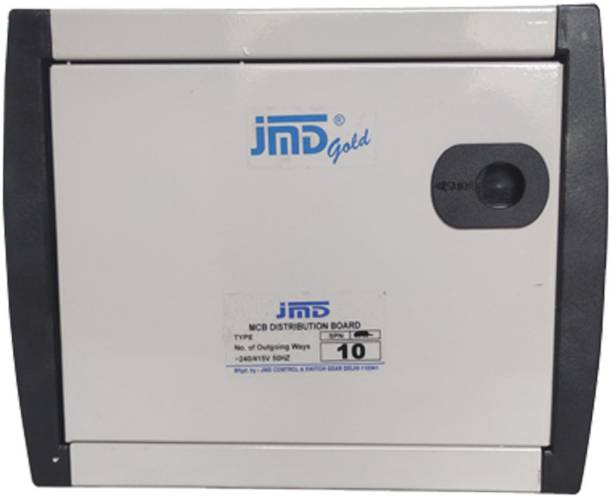 jmD Gold Db Spn 10 Way Mcb Distribution Box With Glass Single Pole with Neutral 10 Way Double Door Distribution Board