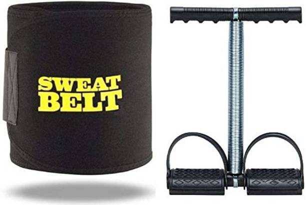 Best-Quality-Hub (2 in 1) Sweat Slim Belt + Single Spring Tummy Trimmer for Fat Loss Fitness Accessory Kit Kit