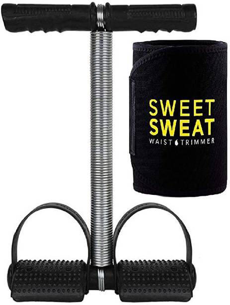 Best-Quality-Hub Tummy Trimmer and Sweat Slim Belt(Free Size) Gym Accessories Combo Fitness Accessory Kit Kit