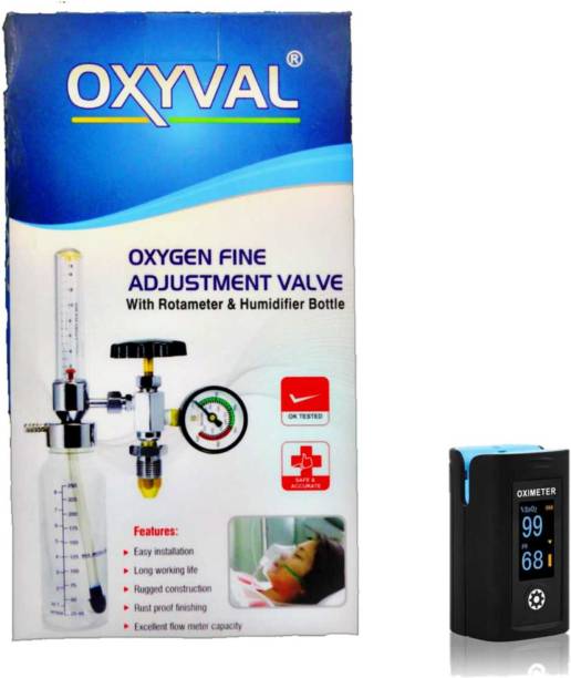 Oxyval Flowmeter with PulseOximeter | Wall Mount Oxygen Cylinder Holder