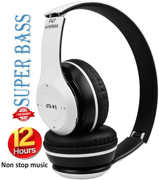 Techobucks Deep Bass 12hrs playback Bluetooth Wireless Headphone with Mic MP4 Player