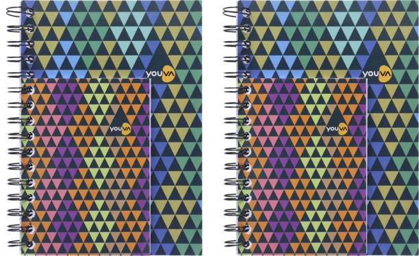 NAVNEET Youva Dual A5 & A6 Single Line Wiro Bound Notebook for College & Office Use Assorted Notebook Single Line 320 Pages