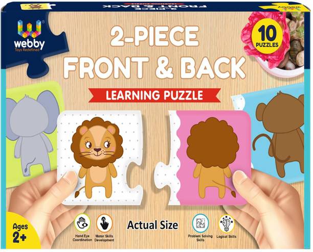 Lattice Front Back 2 Pieces Learning Pack Jigsaw Puzzle Pre School Puzzle Toys (2 Pieces)