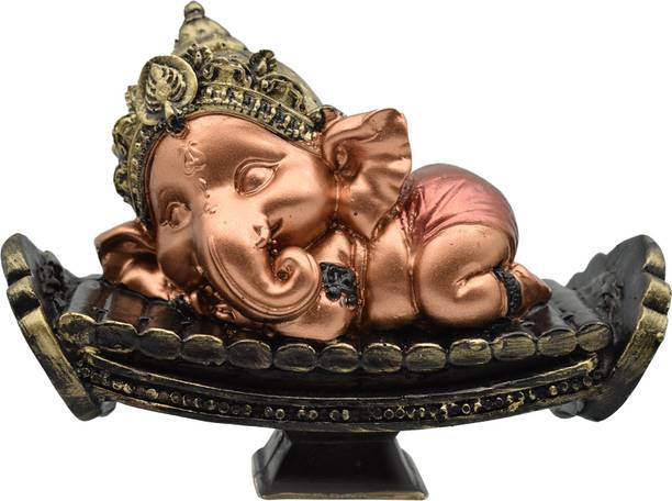 Puja N Pujari Ganesh Showpiece for Home Decor - Lord Ganesh Idol Murti for Car Dashboard Decorative Showpiece  -  11 cm